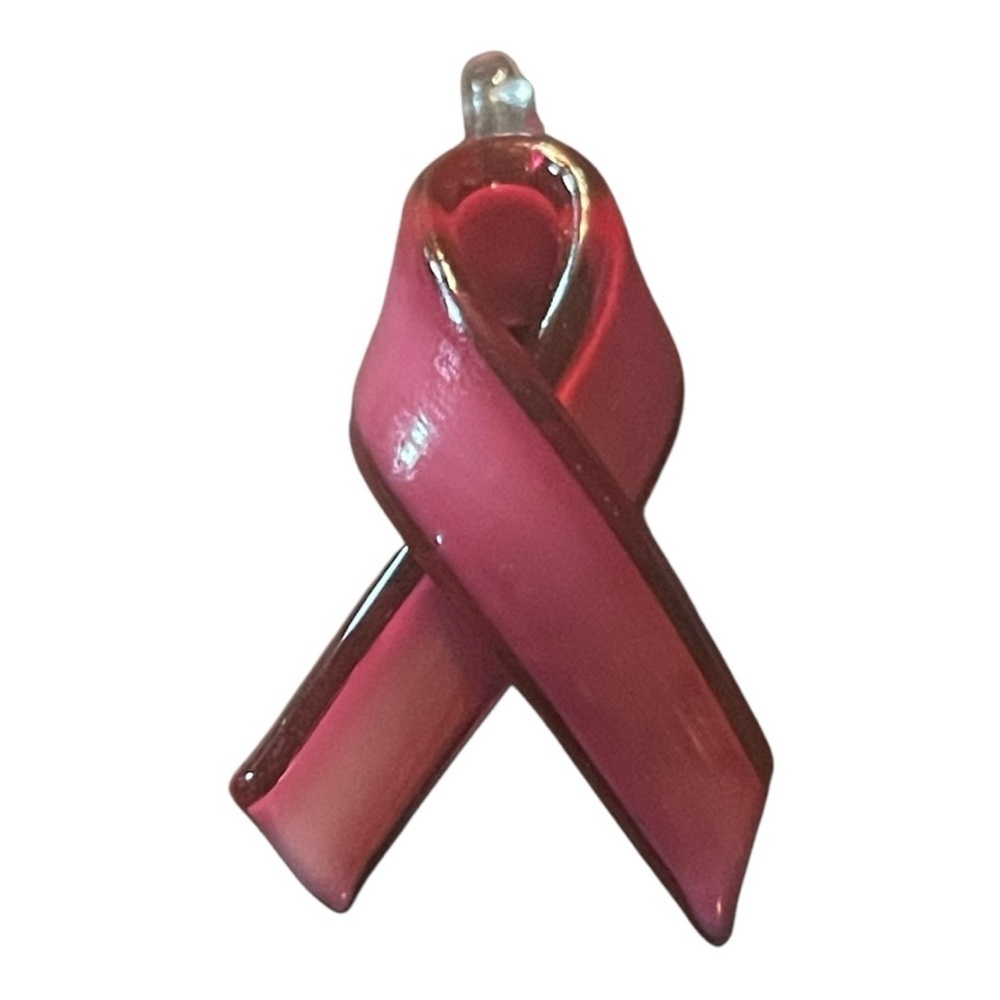 Pink Ribbon Glass Pendant - Picture 3 of 6